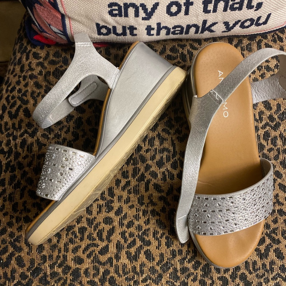 Metallic Silver Sandals